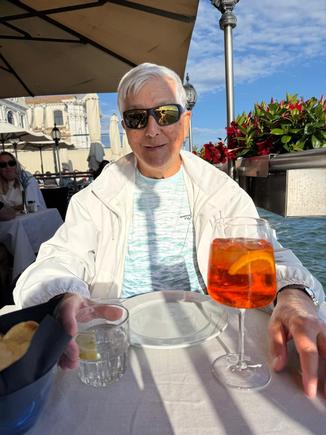 Ed enjoying his Aperol Spritz at Restaurante Terrazza dei Nobili on the Zattere - a wide promenade along the Giudecca Canal - we enjoyed this place so much that we returned on our last day in Venice