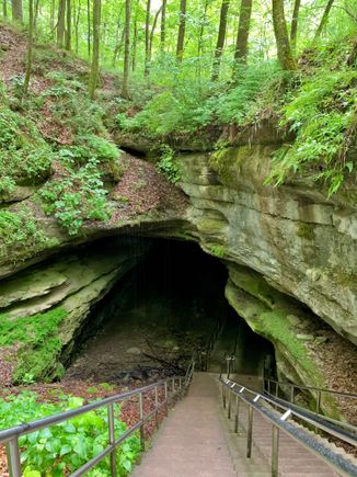 The exit; there are 27 known entrances to the cave, half natural and half blasted.