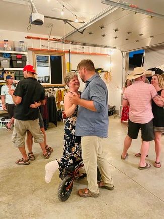 My mom and brother. (My mom tore her Achilles’ tendon a few weeks ago.)