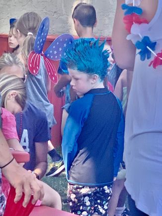 Wearing red white a d blue is encouraged