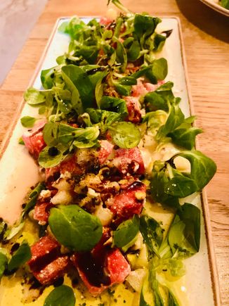 Watermelon salad at Fig! Delicious!