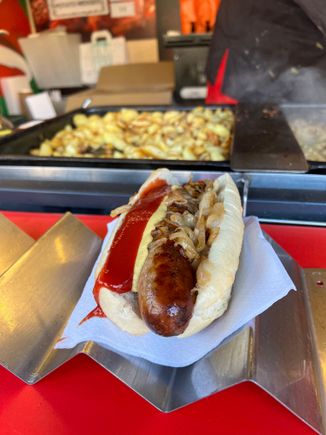 One of many sausages my husband tasted.  