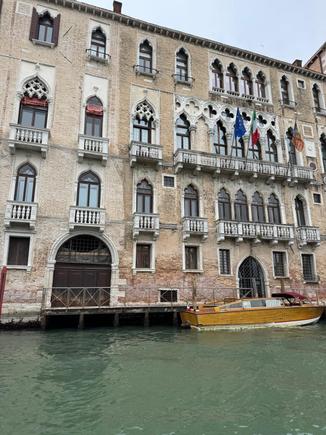 Our first glimpses of Venice and the Grand Canal from the private water taxi