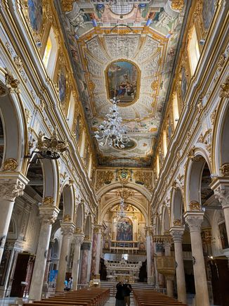 Painted wood ceiling in the Duomo