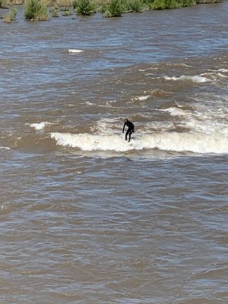 Watching the surfers downtown.  