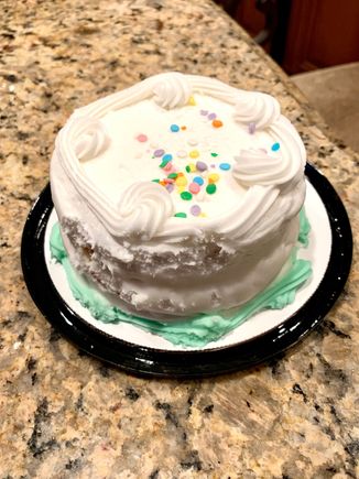 White cake, Joyce’s fav, for dessert 