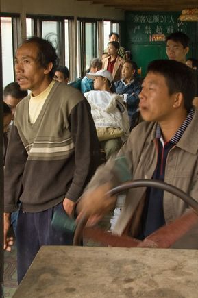 The captain steers from obstacles.