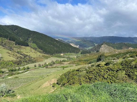 The drive started out with sun - and a rainbow - and the scenery got better and better as we climbed.