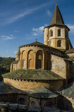 View of Abbey-Church St. Foy from pl. d'Eglise.