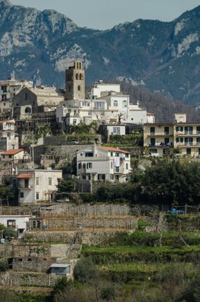 Lofty Ravello views continued. Here, the top north end (Lacco), which is over 1000' above the sea. I think that is maybe S. Giovanni del Toro church? 