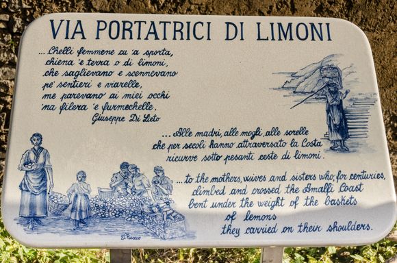 These lemon ladies were real heroines back when the path was the only alternative to marine transport between Minori to Maiori. That was prior to construction of the main road. You can do the path in either direction. We did the E-W route twice. At 800 steps, it is a less strenuous alternative to the more high-profile Path of the Gods further north-west near Nocelle.
