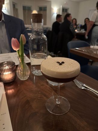 A beautiful and delicious espresso martini from dinner tonight. 
