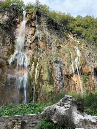 The big waterfall.  Plitvice.