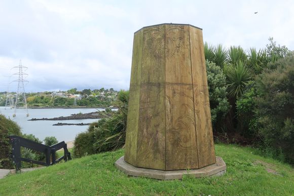 Maori Marker at Manuhau Harbor, Start of the Coast to Coast Walkway