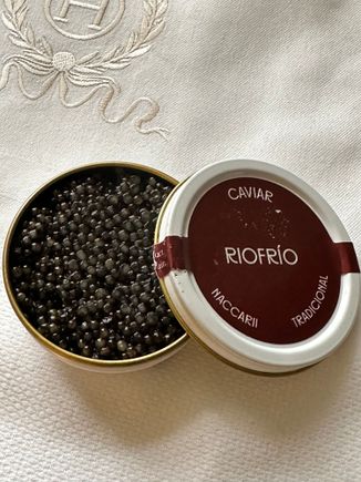Spanish caviar from RioFrio, Andalucia.   I bought this at MANTEQUERIA BRAVO but it's sold in el Corte Ingles and gourmet food shops....