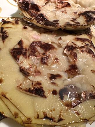 Flattened Flor de Alcachofa..note the bits of char from roasting....among the best artichokes of my trip...wondrous!!!!