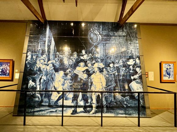 They did ceramics for gardens and archways as well as tiles for a while. This is a tile reproduction of Rembrandt’s famous Night Watch.