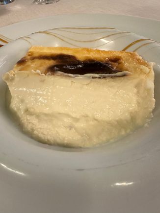 Out-of-this-world cheesecake--better than Alex Cordobes in Madrid, to this pair of diners.