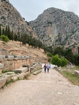 Sacred Way, which led up to the Temple of Apollo, was lined with monuments and treasuries