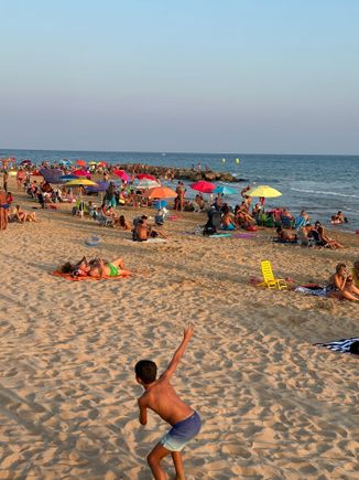 Marina di Ragusa public beach about 8pm.