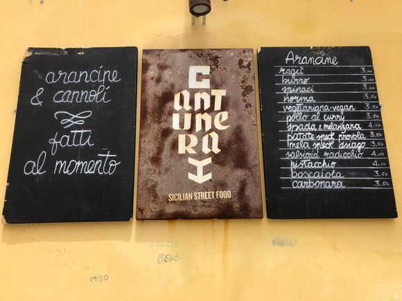 Arancini menu at Cantunera Ibla