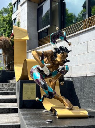 Outdoor art encountered on the way to breakfast.