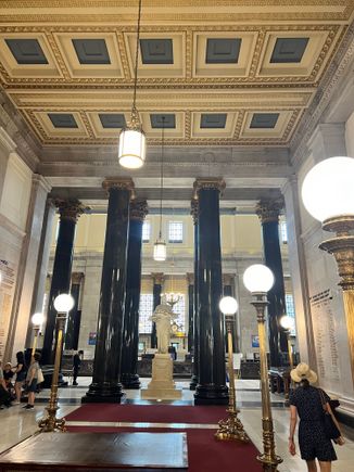 Beautiful classical interior of the Bank of Montreal. 