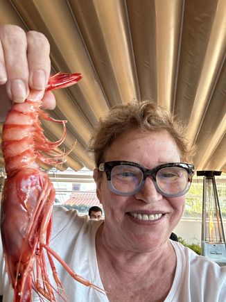 One of the pair, held high!