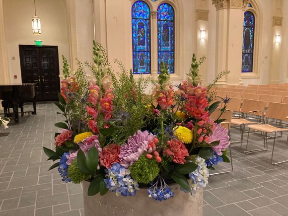 Pretty Easter flowers at church!