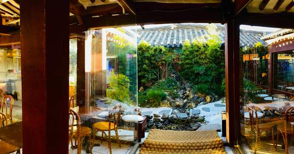 Looking inside one of the cafes in Ikseon-dong.