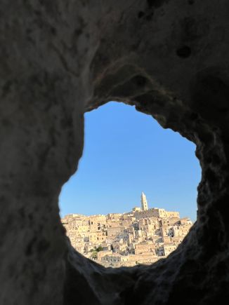View from inside a cave.