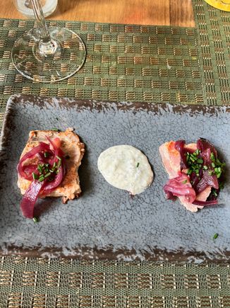 seared tuna with carmelized onions