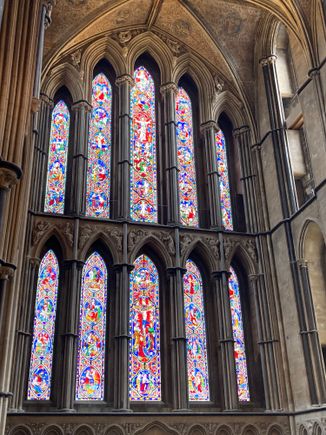 Stained glass at Worcester Cathedral 