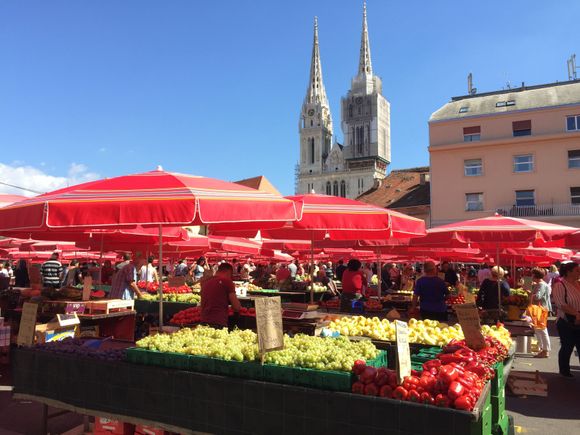 Colorful market in Zagreb