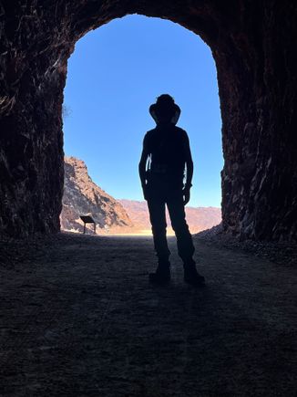 On the historic railroad trail at Lake Mead NRA