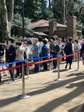 Line at Rikugien garden