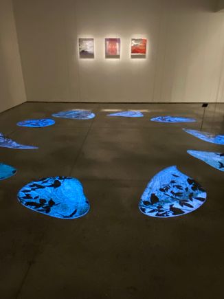 Art on the wall with light reflections on the floor - definitely contemporary art!