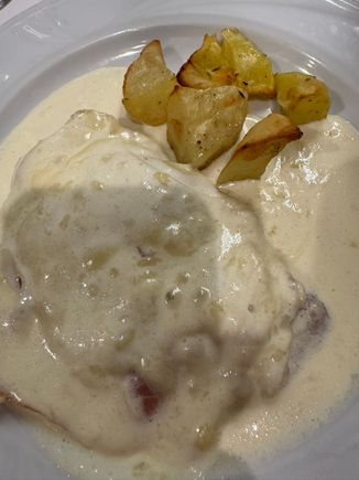 My scallopine with ham and Parmesan cheese - very rich and tasty