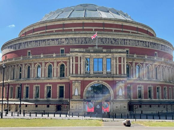 Albert sits in his memorial and watches over the Royal Albert hall