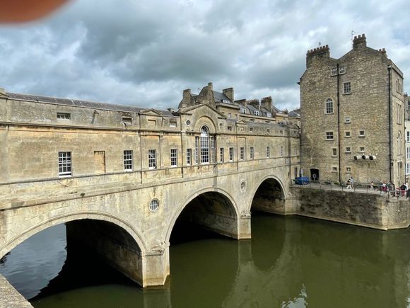 Pulteney Bridge. There are apparently four bridges that have shops and one time residences on them in Europe (according to our guide) Ponte Vecchio in Florence is one and some in Germany.