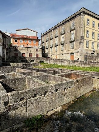 These tanks, dating to the Middle Ages, were for \washing, dyeing and drying of leather to make clothes 