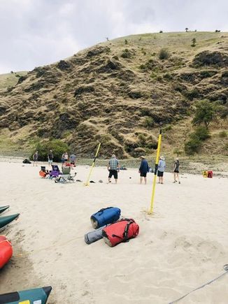 Bocce ball. We had a big beach for camping this particular night. 