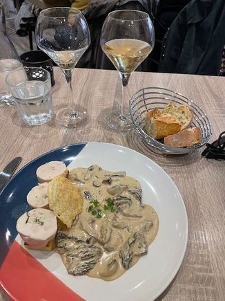 Chicken ballotine and a mushroom sauce…