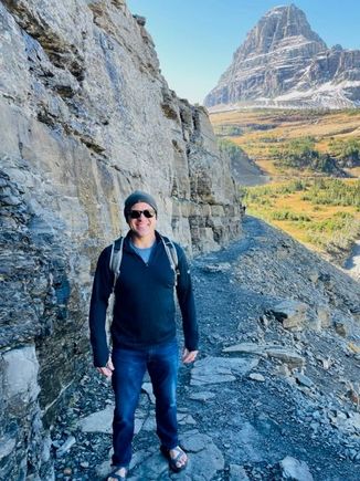 Nathan always hikes in Chacos regardless of weather.