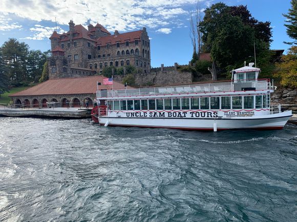 Boats from the US go to Singer Castle for visits.  The boats from Brockville do allow for good pictures of the castle.
