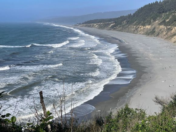 The actual Agate beach.  It looks like a long way down, once you've done it it doesn't seem that far, but it is a hike.