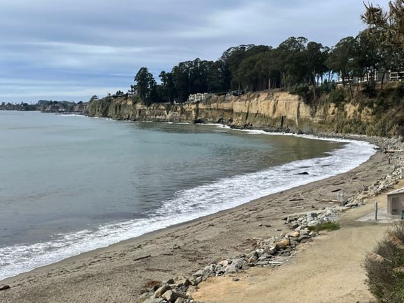 Down on the beach looking toward Capitola, Ca.