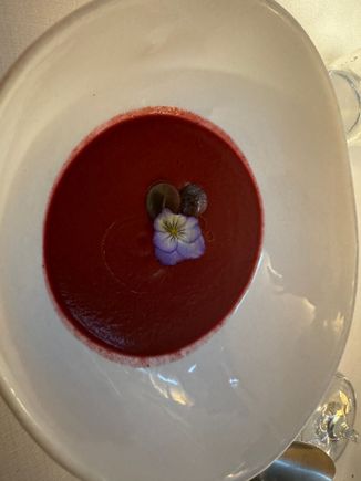 BlackBerry and grape gazpacho 