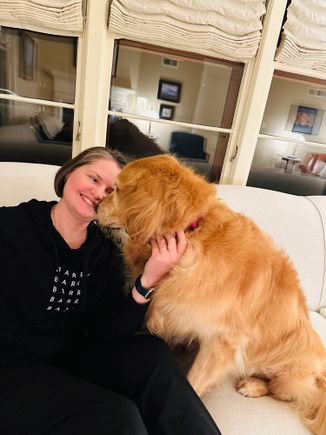 Dogs aren’t allowed on the new sofa, but Lily might be allowed.