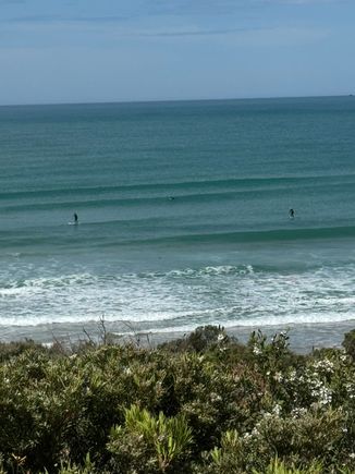 Notice the surfers!